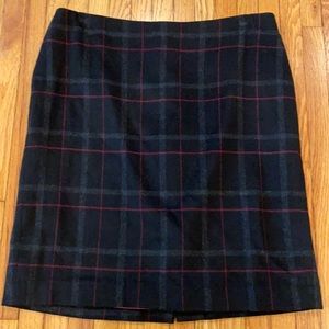 Talbots plaid suit skirt